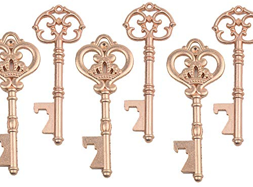 Makhry Misti 20 Apribottiglie Extra Grande a Forma di Chiave Apribottiglie Antiche in Rame - 2 Stili, 20 Apri Chiave (Oro Rosa)