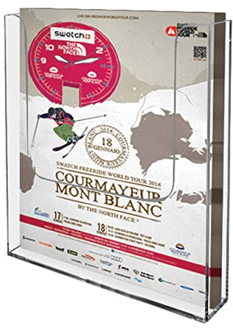 ogoPLUS Wandprospekthalter DIN A4 Hochformat / Prospekthalter, Prospektständer, Flyer-Ständer, Flyerhalter, Prospektbox glasklar, Aufsteller, Werbung, Wandmontage