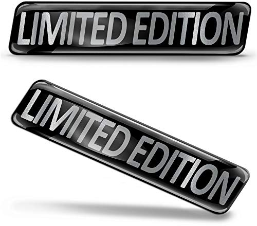 Biomar Labs® 2 x 3D Silicone Adesivi Resinati Limited Edition Argento Nero per Auto Moto Finestrìno Scooter Bici Motociclo Tuning KS 170