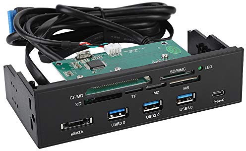 Sutinna USB 3.0 Internal Multi-Card Reader, 5.25inches Multifunction M2/MSO/SD/MS/XD/64G CF Card Reader Dashboard PC Front Panel
