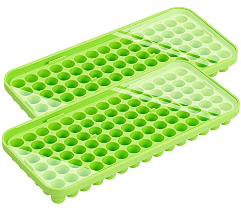 Webake Mini Eiswürfelform Silikon mit Deckel 2 Stück 1,2 cm Eiswürfelbehälter Klein Eiswürfel Form für Bier, Cocktails, Whisky, Wasser, Soda, Obst