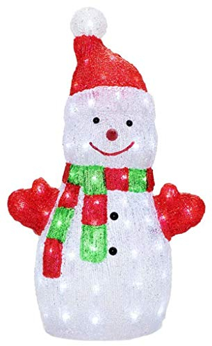 Konstsmide, 6297-203, LED Acryl Schneemann, klein, klar,24V, Aussen (IP44), 88 weiße Dioden , weißes Kabel
