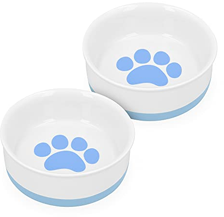 Navaris 2X Hundenapf Futternapf Fressnapf - Futterschüssel Napf Set für Hunde Katzen - Näpfe mit Silikon Boden - spülmaschinenfest rutschfest