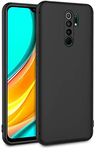 Verco Kompatibel mit Xiaomi Redmi 9 Hülle, Matte Rückschale Schutzhülle für Redmi 9 Case Silikon Handyhülle - Schwarz