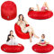 PATCH HOME Patchhome Sitzsack 2 in 1 Sitzkissen Bodenkissen für Erwachsene & Kinder - Gaming mit Füllung Kissen Sessel BeanBag (Ø 145cm, Rot)