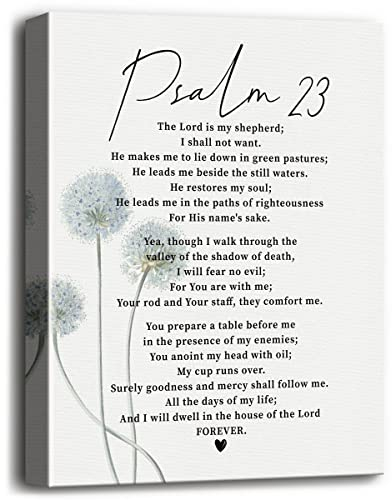 Psalm 23 Zeichen Leinwand Wandkunst Schrift Schilder für Zuhause oder Büro Dekor Der Herr ist mein Schäferhund Schild Inspirierendes Zitat Leinwanddrucke Poster Wandkunst Christliche Familie Zuhause