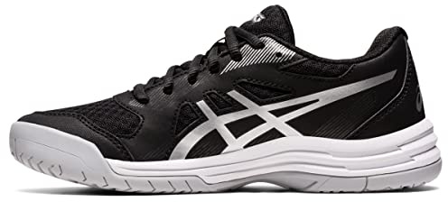 ASICS Women's Upcourt 5 Volleyball Shoes, 9, Black/Pure Silver
