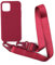 PuYu Zhe Crossbody Case for iPhone 11 - Silicone Soft Matte, TPU Shell, Adjustable Neck Cord Strap, Shockproof, Lanyard Case - Wine Red
