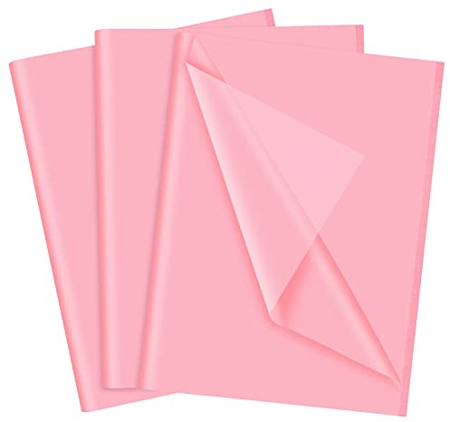 NEBURORA Papier de Soie Rose 60 Feuilles 35 X 50 cm pour Sacs Cadeaux, Emballage, Remplissage Art, Anniversaire, Mariage, Baby Shower
