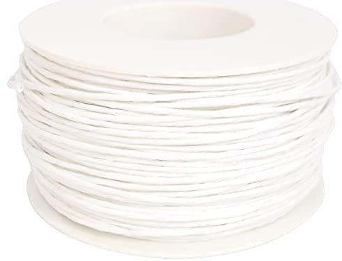 Papierdraht 100m // 2mm // Draht mit Papier umwickelt // Dekodraht Basteldraht Bindedraht zum Basteln und Dekorieren (Weiß)
