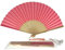 FANSOF.FANS Fabric Handheld Folding Hand Fan With a Tassel Grade A Bamboo Ribs for Women Girls Summer Party Event Favour Birthday Wedding Souvenir Gift (Coral Color)