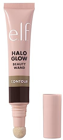e.l.f. Halo Glow Contour Beauty Wand, Flüssiger Contour Wand Für Einen Natürlich Geformten Look, Aufbaubare Formel, Vegan & Tierversuchsfrei, Deep/Rich, 10 ml