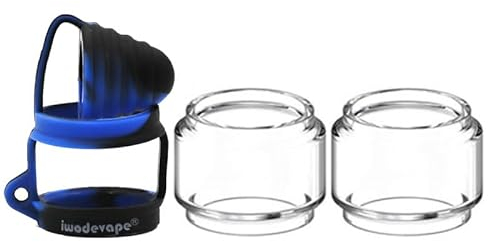 WratryParts 3 en 1 - Tapa antipolvo de repuesto para tanque de vidrio de burbujas para Thunderhead Creations Blaze Solo RTA (con tapa negra y azul)