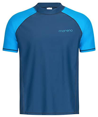 Herren UV-Schutz T-Shirt (Rashguard) UV Protect 50+, Oeko-Tex 100 in Marineblau oder blau/türkis