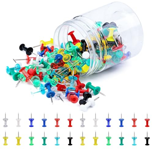 120 Bunte Pinnnadeln, Reißzwecken, Bunte Pinnwandnadeln mit Stahlspitze für Fotos, Tags, Korktafeln, Pinnwanddekorationen, Büro und Zuhause