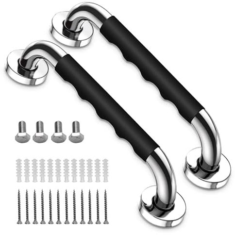 Shower Grab Bars for Seniors Bathtubs Toilets and Showers (2 Pack) (16 inch) Bathroom Anti Slip Safety Grab Bar Handicap Grab Rails for Elderly, Pregnant (Wall Mounted)