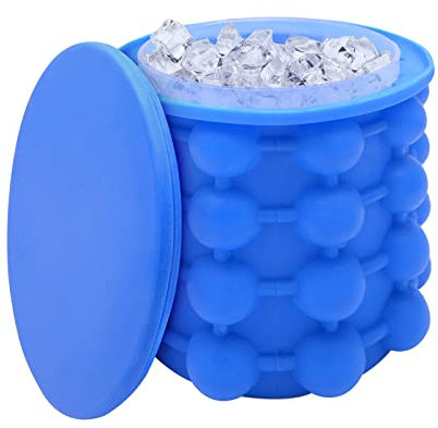 EliteKoopers 1Pcs Blue Silicone Summer Ice Cube Maker Ice Bucket Mould Tray For Party, Picnic, Cocktail Tool