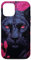Hülle für iPhone 13 Schutzhülle für Mobiltelefon, Motiv: Panther, Blumenmotiv, Pink
