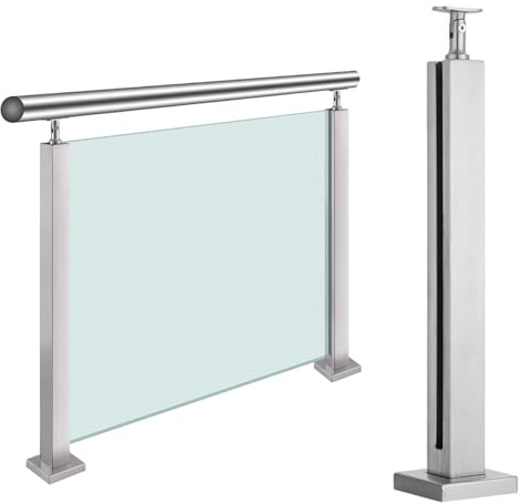 Glasgeländer Pfosten Geländer Glasgeländer-Pfostenklammern, Glas-Treppengeländer-System für den Innenbereich mit Zapfenschlitzen & stabilem Sockel für Balkon, Zaun, Dachgeschoss, Villen, Flur, Terrass