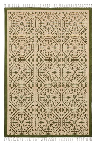 CASAVANI Kelim-Teppich, Boho-Teppich, gestreifter Teppich, Baumwolle, leicht waschbar, Flachgewebe, Teppiche für kleines Schlafzimmer, Läufer, Küche, Flur, Treppenläufer