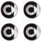 ANUEVA 4 Stück Radnabenkappen für Smart Fortwo Forfour 450 451 453 58 mm, Wasserdicht Staubdicht Aluminium Nabenkappen Nabendeckel Logo, Auto Radnabenabdeckung Radmittelkappen Zubehör,B Black