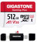 GIGASTONE Tarjeta Micro SDXC de 512GB con Lector de Tarjetas USB Tipo C, Gaming Plus, para Nintendo Switch 1, grabación de Video en 4K, UHS-I A1 U3 V30 C10, hasta 100 MB/s, con Adaptador