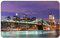 AUBKFELD New York Night bedruckte Fußmatte, 80 x 49 cm, Flanell, rutschfeste Bodenmatte, Teppich für Hauseingänge und haustierfreundliche Räume