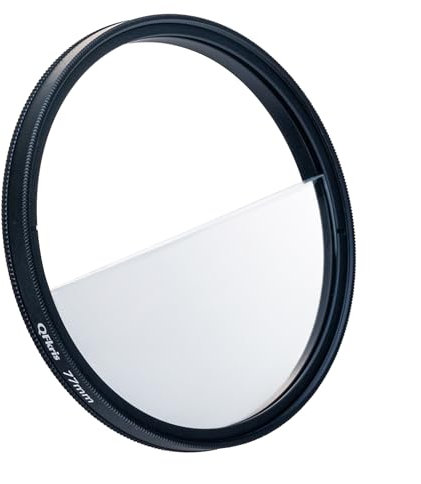 77mm Half Moon Mist Cinematic Effect Filters, Black Pro Split Diopter Diffusion Effect Lens Filter for Camera Photography