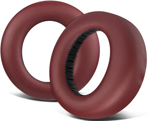 SOULWIT Almohadillas de Repuesto para Sony Playstation 5 Pulse PS5 3D Auriculares, Cuero de Proteína Suave, Espuma de Alta Densidad-Borgogna