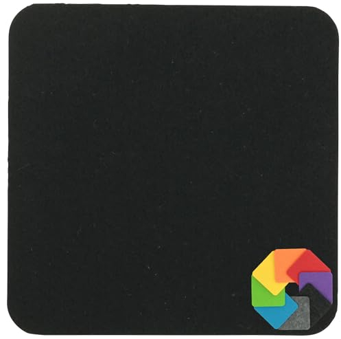 Design Filz Untersetzer eckig - 15x15cm in schwarz für Glas, Getränke, Bar, Tasse, Vase
