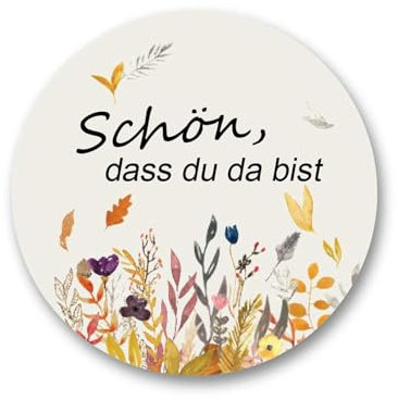 TJUSPIRIT 500 Stück Hochzeit Aufkleber 3.8cm Rund Etiketten Schön dass du da bist Sticker Hochzeit Gastgeschenk Etiketten Selbstklebend im Blumenstil für Geschenkverpackungen Umschlägen DIY Karten