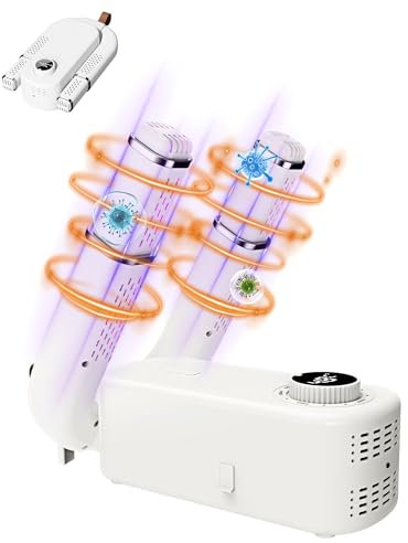 Aissom 4000MAH-A Secador de Zapatos, Secador de Botas con 0-120mins temporizadores,Secador Eléctrico de Calzado luz Violeta Diseño Plegable para Zapatos, Guantes, Calcetines (Blanco)
