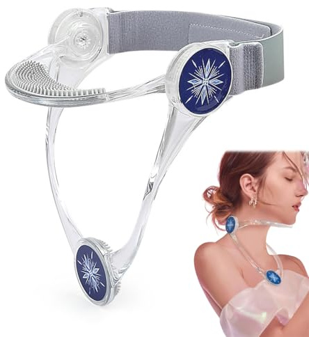 KimDaro 360° verstellbare Nackenstütze, Zervical Neck Traction Device, Zervical Collar Neck Stretcher Nackenschutz für Zervical Spine Druckentlastung, Nackenstütze für Nackenschmerzen (Transparent)