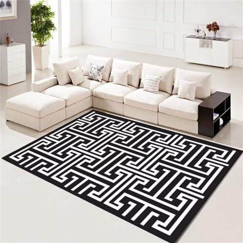 Kunsen Wohnzimmer deko Teppich Badezimmer Abstrakte schwarz-weiße geometrische Design Schlafzimmer Teppich kann angepasst Werden Teppich babyzimmer 180X250CM