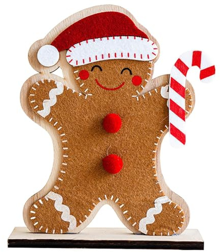 Uitseld Ginger Bread Christmas Decor | Gingerbread Man Statue Tiered Tray Decor,Holiday Home Decoration, Cookie Boy Girl Figurine for Shelf Desk Counter