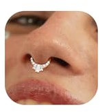 BodyBonita 16G Septum Piercing Schmuck – 316L Edelstahl Nasenring Nasenpiercing mit Zirkonia für Frauen Männer Conch Helix Piercings Tragus Daith Knorpel Ohrpiercing Gold 10mm Glänzender Strahl