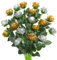 JUSTOYOU 20 PCS Rose künstliche Blume, doppelte Farbe Seide blühende Rose mit Stiel, künstliche Rose Bouquet Realistische Blume für Home Table Office Party Hochzeit Garten Arrangements (Gold,Silber)