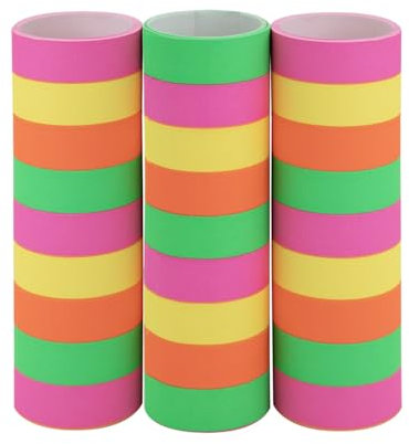 Idena 30559-Festoni Rotoli con 9 Strappi ciascuno, in Carta certificata FSC, Come Decorazione per Feste o Compleanni, Colore Neon, 3 Rollen, 30559