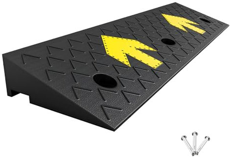 Bordsteinrampe aus Gummi, 13 cm Hoch, Robuste Schwellenrampe, Rollstuhlrampe, Auffahrrampe. Geeignet für Autos, Motorräder, Laderampen, Lagerhallen, Garagen
