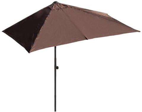 Grande ombrello rettangolare da patio con 5 stecche e palo in acciaio, ombrello portatile per esterni, resistente al sole e impermeabile, ideale per giardino, cortile, balcone, parete piscina e bar