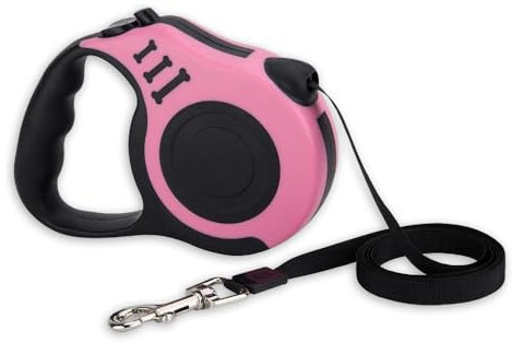 Laisse pour Chien, Laisse Rétractable pour,pour Chien Extensible,pour Petits, Moyens et Grands Rose, 3 m