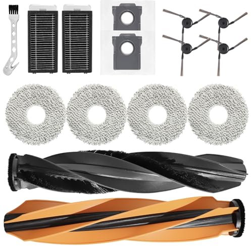 Pièce pour Dreame L40s Pro Ultra, X50 Ultra Complete,L50 Pro Ultra,X50 Master,pour Mova V50 Ultra Complete/P50s Ultra, 2 Brosse Principale,4 Chiffons,2 Sacs à poussière,2 filtres,4 brosses latérales
