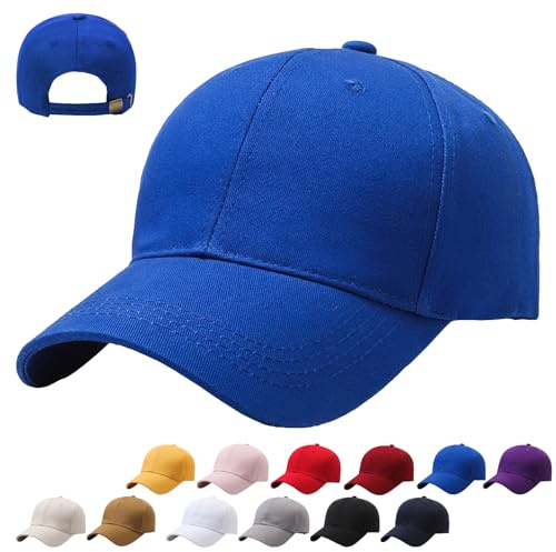 CWENDANER Unisex Baseballkappe, 100% Baumwolle, Baseballkappe Sonnenschutz Cap, Einheitsgröße, Sonnenmütze, Verstellbar Schildmütze Für Sport Reisen Drauße, Einfarbig