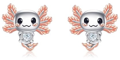 Axolotl Ohrringe 925 Sterling Silber Hypoallergen Cute Axolotl Schmuck Geschenke für Frauen