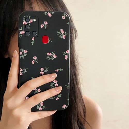QIODAYI Kompatibel mit Samsung Galaxy A21s | Aromatische Kleine Blumen TPU Silikon Handy-Hülle