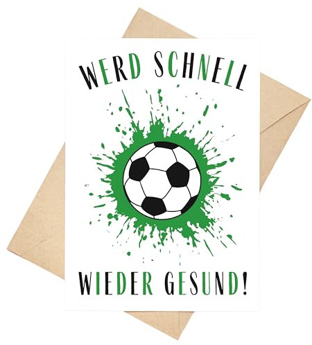 Gute Besserung Karte Fußball Klappkarte Genesungskarte DIN A6