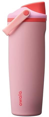 Owala FreeSip Sway Borraccia in acciaio inox, 890ml, Angel Food Cake | Acciaio inox termico | Maniglia robusta per il trasporto rapido | Coperchio antigoccia con apertura a pulsante