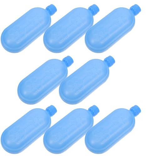 Alasum Lot de 8 Blocs Réfrigérants Réutilisables en Plastique Bleu pour Ventilateur Climatisant, Cristaux de Glace Portables pour Paquet à Lunch et Usage Extérieur, Compact