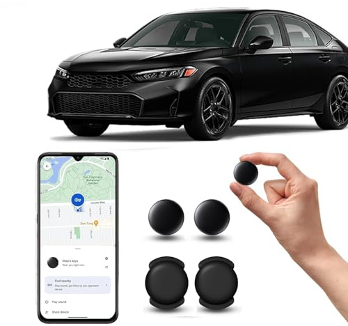 GPS Tracker Auto Ohne ABO Android, Keine SIM-Karte erforderlich, Versteckter Magnetischer Mini GPS Tracker für Kinder und Haustiere, Ohne Monatliche Kosten, Kompatibel mit Google Find hub (2 Schwarz)