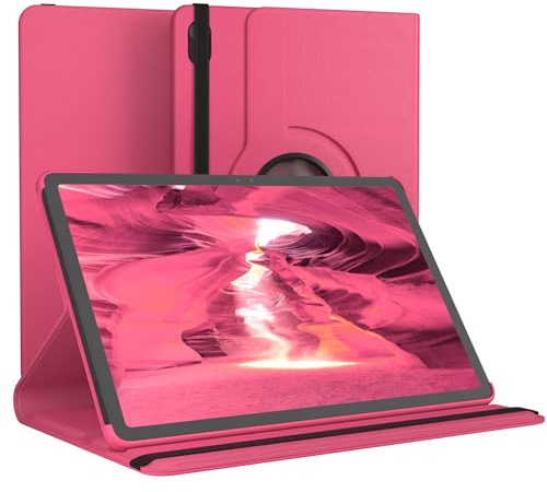 EAZY CASE - Tablet Hülle für Galaxy Tab S11 Schutzhülle 11 Zoll Smart Cover Tablet Case Rotationcase zum Aufstellen Klapphülle 360° drehbar mit Standfunktion Tasche Kunstleder Pink